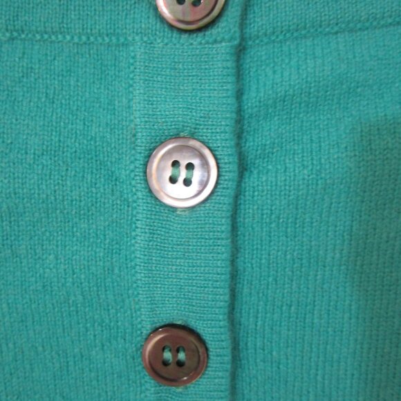 CASHMERE Knit Sweater Pullover Short Sleeve Oversized Boxy Teal Blue - Picture 4 of 8